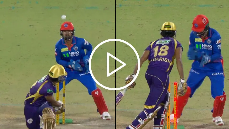 Watch - Most Bizarre Wicket In IPL! Angkrish Raghuvanshi Cannot Believe His Luck vs DC